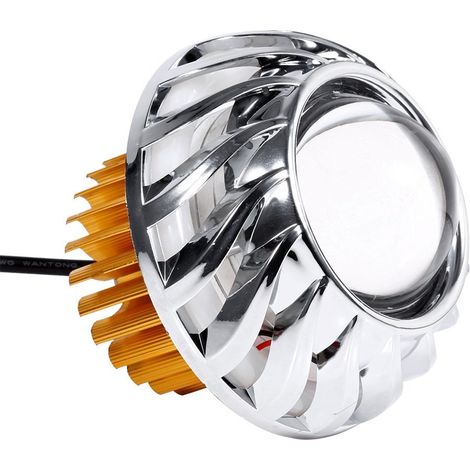 Motorrad-LED-Scheinwerfer, Motorrad-Licht-Projektorlinse mit LED-Doppelhalo-Engels- und Teufelsaugen-Rundscheinwerfer (Grün).
