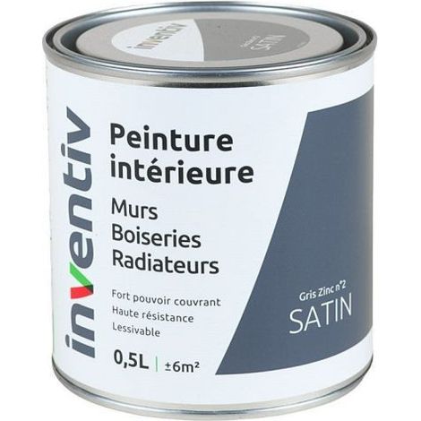 Peinture Intérieure Satin Gris Zinc 0,5L - INVENTIV