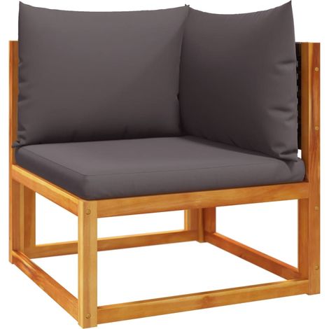 Canapé d'angle de jardin,Canapé d'extérieur,Sofa de jardin avec coussins en bois d'acacia et rotin CFW923981 (1/5)