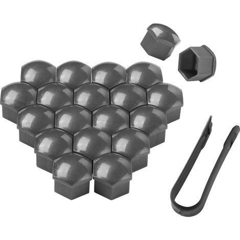 Grey 20-Piece Wheel Nut Caps for 17mm Diameter Nuts, Wheel Nut Covers for Automotive Conversion, Universal Lock Covers for Automotive Conversion with Tool (1/5)