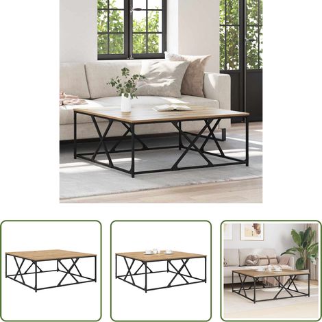 Holzwerkstoff - Couchtisch Artisan-Eiche 100 x 100 x 40 cm Holzwerkstoff (1/5)