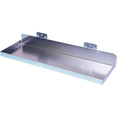 Support bac de rangement - 450x150 mm - Vis de fixation inclus - Epaisseur du plateau 1,5 mm - Zingué (1/3)