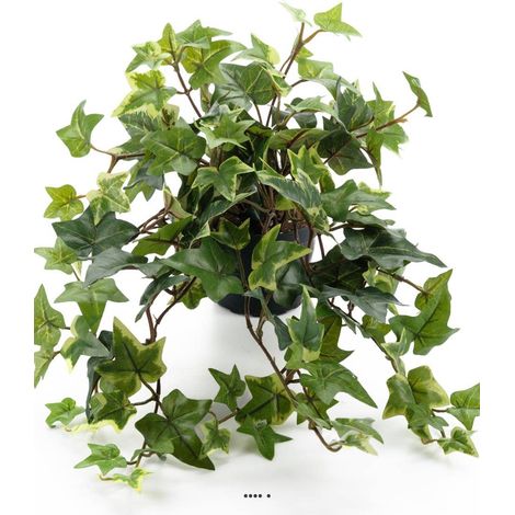 Lierre artificiel panaché retombant en pot, petites feuilles, H 30 cm