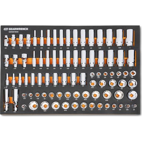 Lot de 85 douilles SAE Drive Master dans un plateau de rangement en mousse GWMSSKT38SAE (1/5)