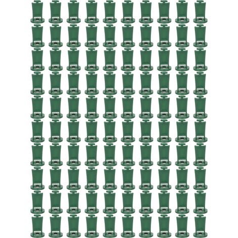 Lot de 100 crochets de serre supportant jusqu'à 20 kg, style moderne, pour pots de fleurs et arrosoirs (vert). (1/5)