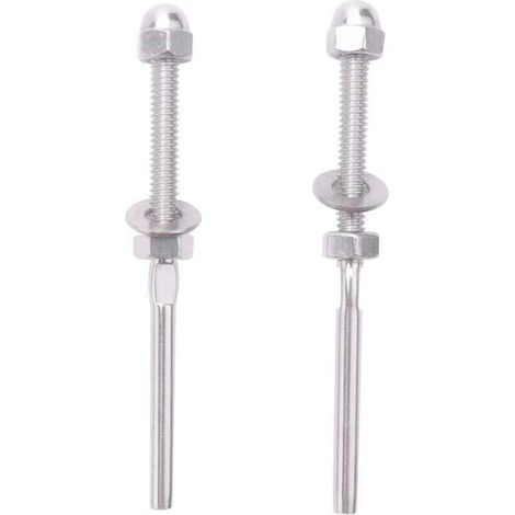 50 Pièces Tendeur de Câble Garde-Corps Main Courante en Acier Inoxydable, Embout Goujon Fileté pour 1/8 Pouce (50 Paquets )
