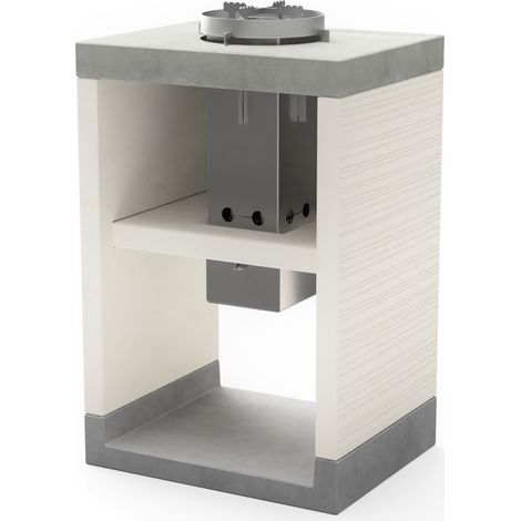 TUOZI - VENIT ROCKET 59 para Barbacoa de Obra Prefabricada (Blanco, Gris - 59 x 47 x 47 cm) - Uso en Exteriores (1/2)