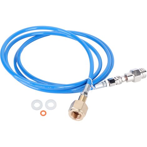 Adaptateur Recharge CO2 CGA320 Acier Inoxydable Laiton Flexible Bleu 254cm pour Machine à Soda Compatible Bouteille Standard (1/5)