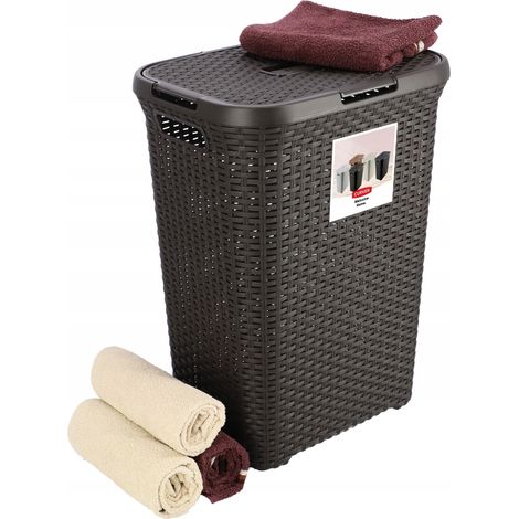Cesto para la ropa Curve 60 L marrón (1/5)