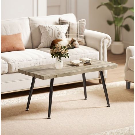 Mesa centro madera patas acero 100x50x45 cm OKMYHOME (1/5)