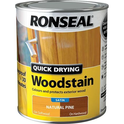 Ronseal Quick Drying Exterior Satin Woodstain in Natural Pine - 750ml