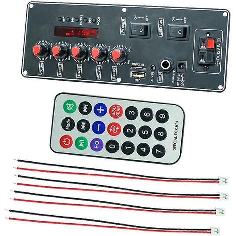 Carte d'amplificateur audio 7,4 V, 2 canaux, pour caisson de basses et microphone, module d'amplification pour projets de bricolage à domicile (1/5)