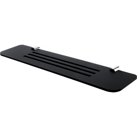 Étagère L.60 Cm, Plexiglas Noire Mate, Avec Fixation Chrome, Nava Nimco (1/4)