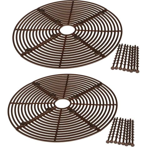 Lot de 2 Grilles de Protection pour Pot de Fleurs 30 cm – Anti-Chats, Anti-Enfants et Anti-Animaux Domestiques – Couverture Sol Marron