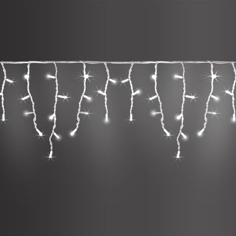 Luccika stalattiti tenda a pioggia 3x0,5 metri con 114 luci di Natale a Maxi Led Bianco Ghiaccio con flash Bianco Ghiaccio per esterno e interno Bianco Freddo 3x0.50 metri - 114 Maxiled (1/5)