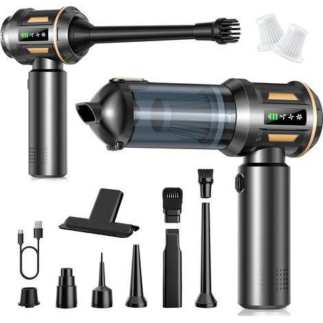 Aspirapolvere portatile, 17000 Pa, aspirapolvere senza fili 4 in 1 con svuotamento automatico a un tocco, motore brushless, mini aspirapolvere, 3 livelli di aspirazione per auto, casa e peli di animal (1/5)