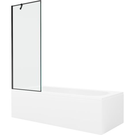Mexen Vega baignoire rectangulaire 150 x 70 cm avec habillage et paroi 1-volet 70 cm, motif noir - 550115070X9507007070 (1/5)
