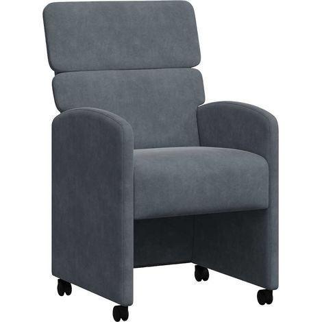 Maison Exclusive - Esszimmerstühle mit Rollen 2 pcs Dunkelgrau 58
