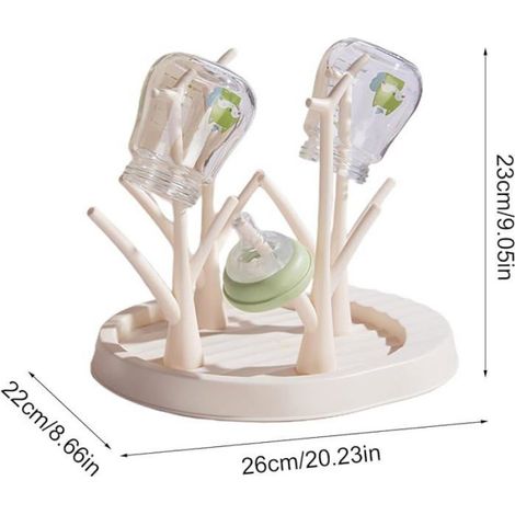 Beige Supports De Séchage De Bouteilles Amovible PP Sèche Séchoir Bouteille Support De Séchage De Beige (1/5)