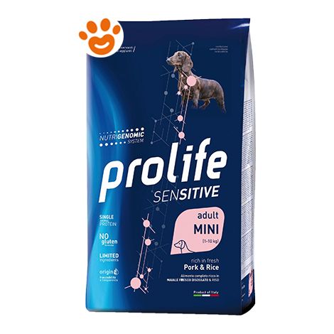 Prolife Dog Sensitive Adult Mini Maiale e Riso - Prolife Dog Sensitive Adult Mini Maiale e Riso - Sacco Da 7 Kg