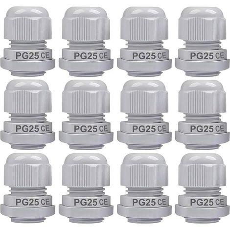 Gebildet Presse-étoupe, PG25 Plastique Réglable 16mm-21mm Presse-étoupe Joint avec Caoutchouc, Protecteur de Fil (Blanc) (1/4)