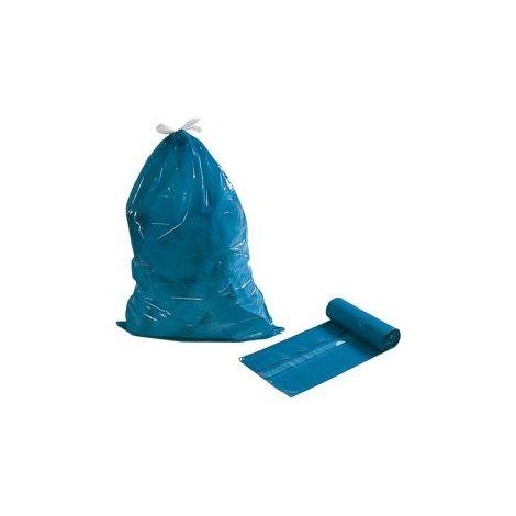 Müllsack 120 l, blau, 700 x 1000 mm 60 my, Rolle a 25 Stück, mit Zugband