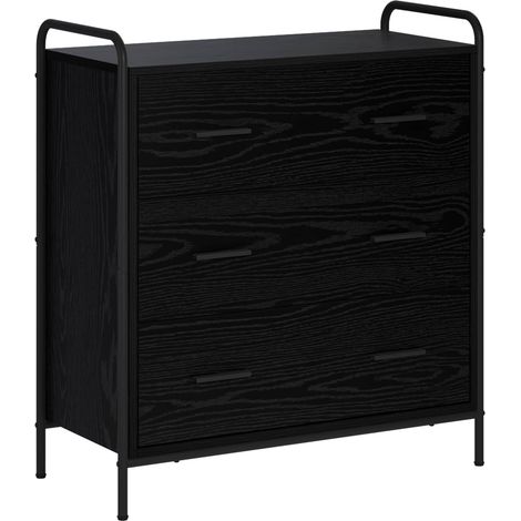 Buffet Meuble de Rangement Salon Salle à Manger Bois d'ingénierie Chêne Noir 73 x 33 x 81 cm (1/5)