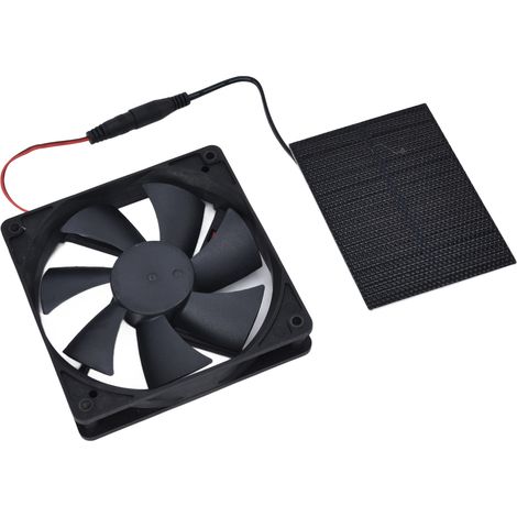 Ventilateur panneau solaire 3W 6 pouces pour évacuation air boîtier, toilettes, niche animaux (sans batterie, pales aléatoires) (1/5)
