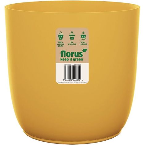 Florus Flow Flowerpot 14 Mustard Vaso Rotondo