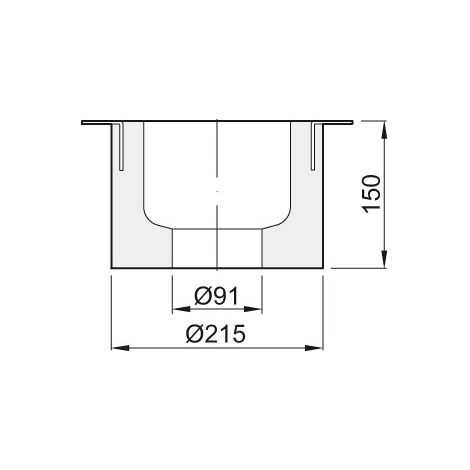 ACO Fit-In Einbauset DN70/ D225/V2Afür Bodenabläufe 90Grad/DN70, 9390.07.40