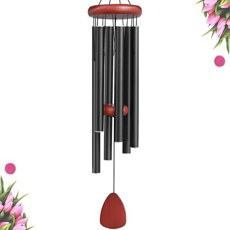 Grand Carillon éolien en Aluminium pour l'extérieur, mélodique apaisant, décoration de Jardin, terrasse, Cadeau pour Maman, Femme, voisins (91,4 cm, Noir) (1/5)