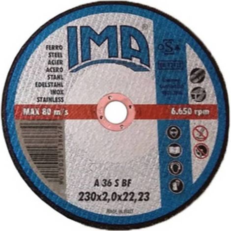 10 x IMA DISCO P/FERRO PIANO D 230X2,0 MM CONF 5 PZ