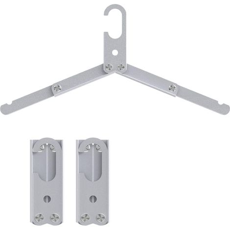 CSPARKV 2er-Pack Premium-Kleiderbügel aus Aluminium, faltbare und tragbare Kleiderbügel für Kleidung und Socken, ideal für unterwegs und den Heimgebrauch, Silber