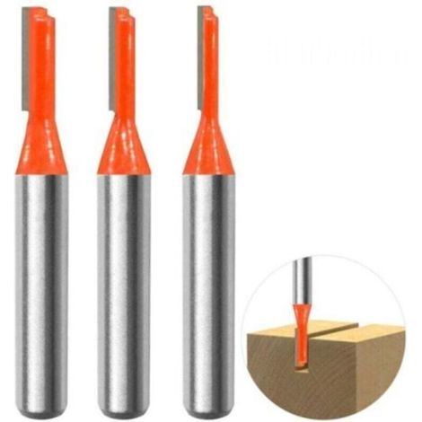 3pcs 8mm Tige Straight Routeur Bit Set, Fraises À Rainurer Fraise À Bois Outillage Bois Fraise 3mm,4mm,5mm Pour Transformation Du Bois Perçage Et Sculpture (1/5)