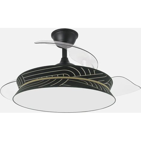 Dekorativer Ventilator 72 W Schwarz/Schwarz-Silber 108 cm Durchmesser 3ASP 7200 lm 3000/4000/6000 K Fernbedienung + Speicher + T (1/2)