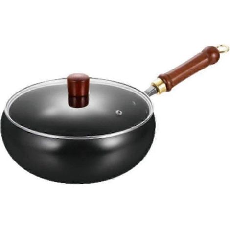 Poêle japonaise en fonte non revêtue compatible avec tous types de feux y compris gaz et induction avec couvercle en verre. (1/5)