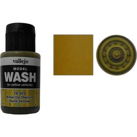 MODEL-WASH Verwitterungs-Effekt Farbe von Vallejo 76.503 Dark Yellow / Dunkelgelb