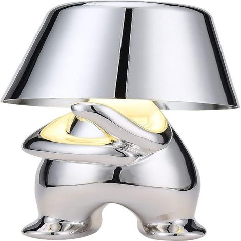 Lámpara de mesa "Hombre Dorado" Lámpara de mesa divertida, luz nocturna, lámpara para pensadores, decoración artística Escultura decorativa, lámpara de mesa para el hogar (1/5)