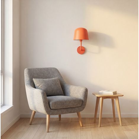 Fres aplique interior en naranja para bombilla E14 (1/4)