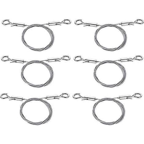 Lot de 6 fils de suspension réglables pour tableaux, fil de 2 m x 1,5 mm avec crochet, en acier inoxydable.-AquaForge (1/5)