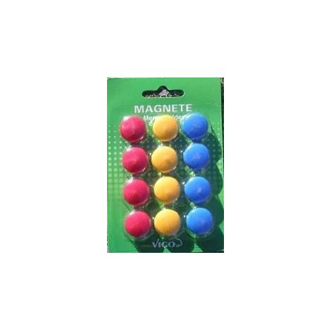 Vigo Magnete für Magnettafeln 12er Pack, bunt, rund Magnettafel & Pinnwand