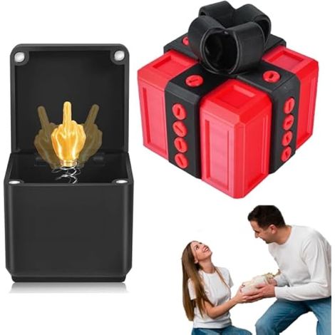Coffret Doigt d'honneur - Blague 3D, Doigt d'honneur dans une boîte, Cadeau drôle et original pour adultes, Idée cadeau pour Noël, un anniversaire ou la Saint-Valentin (1/5)