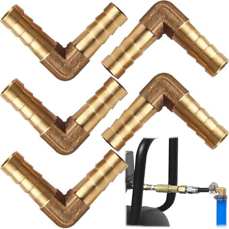 Brass Fitting 10mm Elbow 90 Degree Fluted Pipe Connector Male Thread Brass Elbow Pipe Fittings for Water, Air and Oil Pipes (1/5)