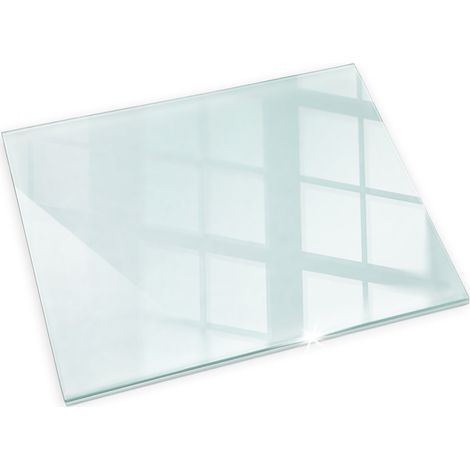 Plaque de Verre pour Cheminée 60x40 Revêtement de Sol Plancher Plaque de Base de Foyer Pare-feu Protection Contre Etincelles Rectangulaire Clair