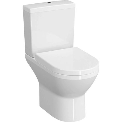 Inodoro de pie, sin reborde, con salida horizontal VitrA Integra con asiento de cierre suave