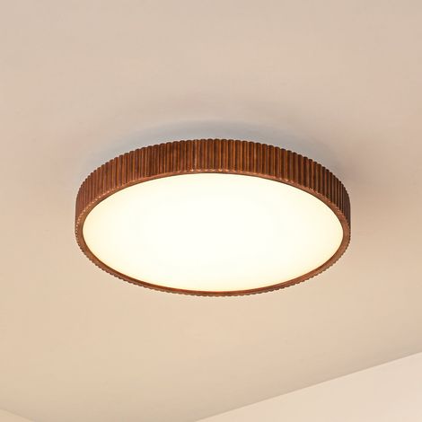 [GEBRAUCHT] B-Ware Lindby Deckenleuchte Deckenlampe LED Velua Fernbedienung Weiß Holz Dunkel CCT (1/2)