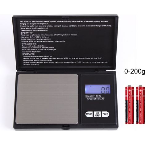 Balance numérique de poche 0,01 g - 200 g, piles incluses