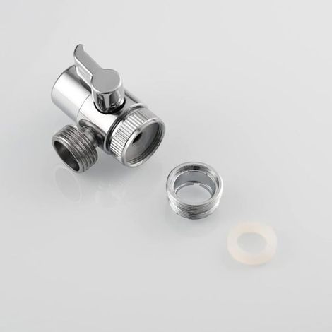 1 Inverseur Acier inoxydable,Raccord M22 x M24,Fonction quart de tour,Commutateur eau,Pour évier cuisine salle de bain (1/5)