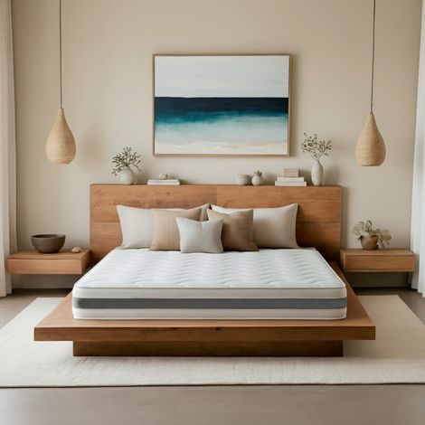 The White Stone Matelas 140x190 Waterfoam Thermosensible - Haute Fermeté, Respirant et Hypoallergénique - Confort Stable et Soutien Ergonomique - Emballage Pratique Sous Vide