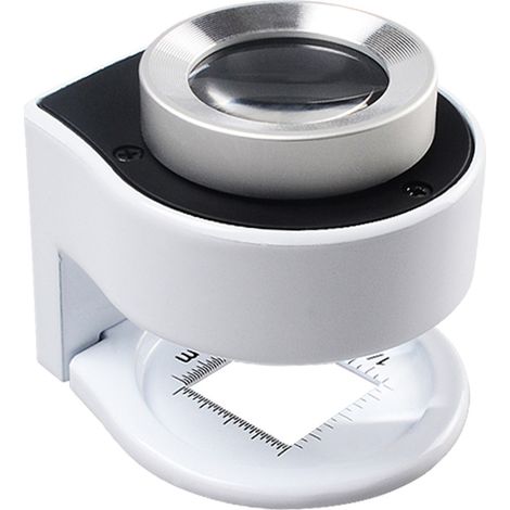 Loupe 30x avec 6 lampes, loupe de bureau pliable et portable en métal pour textiles, bijoux, outils optiques, pièces de monnaie et billets de banque (1/5)